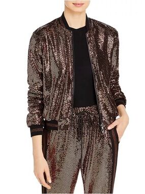 PAM & GELA Rose Mirror Ball Bomber Jacket